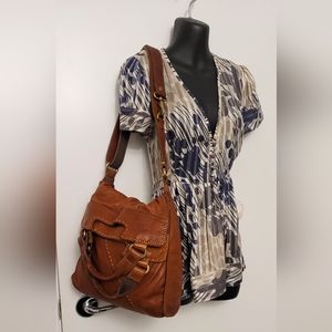 Lucky Brand Italian Lamb Leather Foldover large Bag